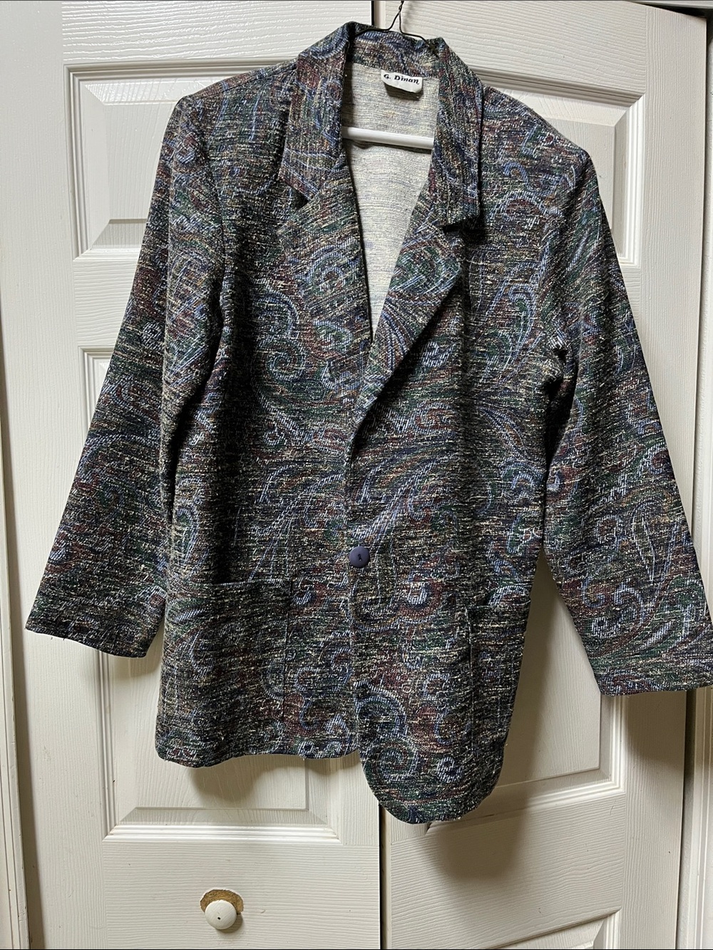 Vintage G. Dinan Art To Wear Paisley Pattern Women’s Blazer in Multicolor